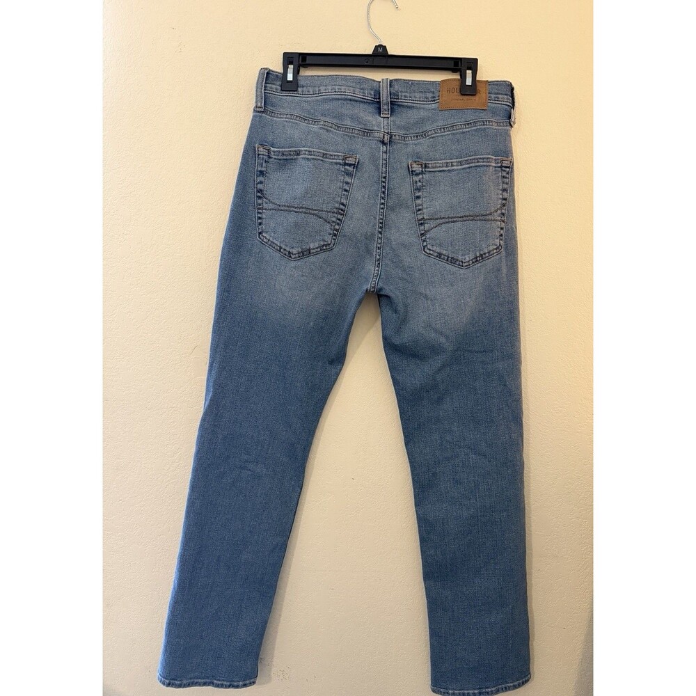 Lot 2 Hollister Mens 32x30 Slim Straight Jeans Blue Medium Wash Stretch Denim - Picture 7 of 7